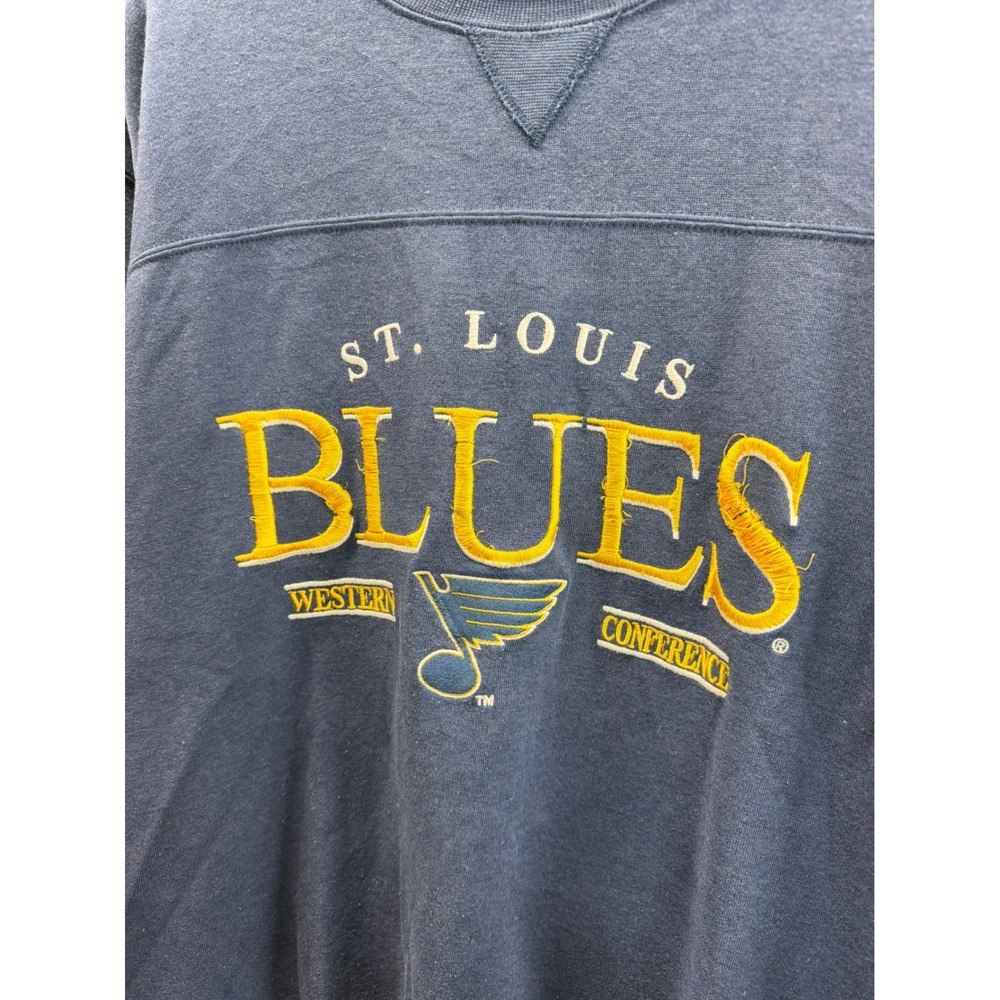Lee Sport St Louis Blues Sweatshirt Mens Medium Blue NHL Western Conference 5586 - Picture 2 of 8